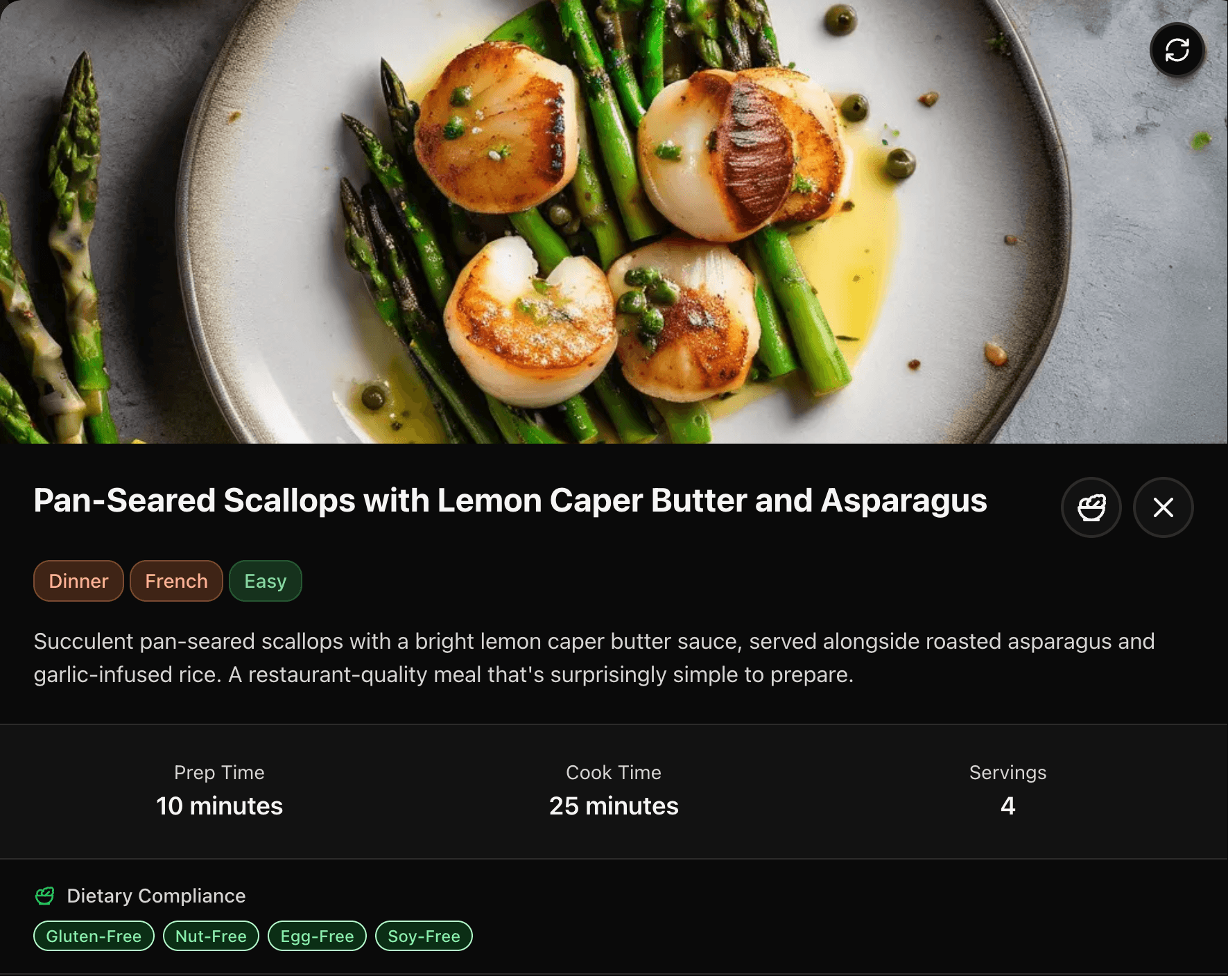 Meal of the Week: Pan-Seared Scallops with Lemon Caper Butter